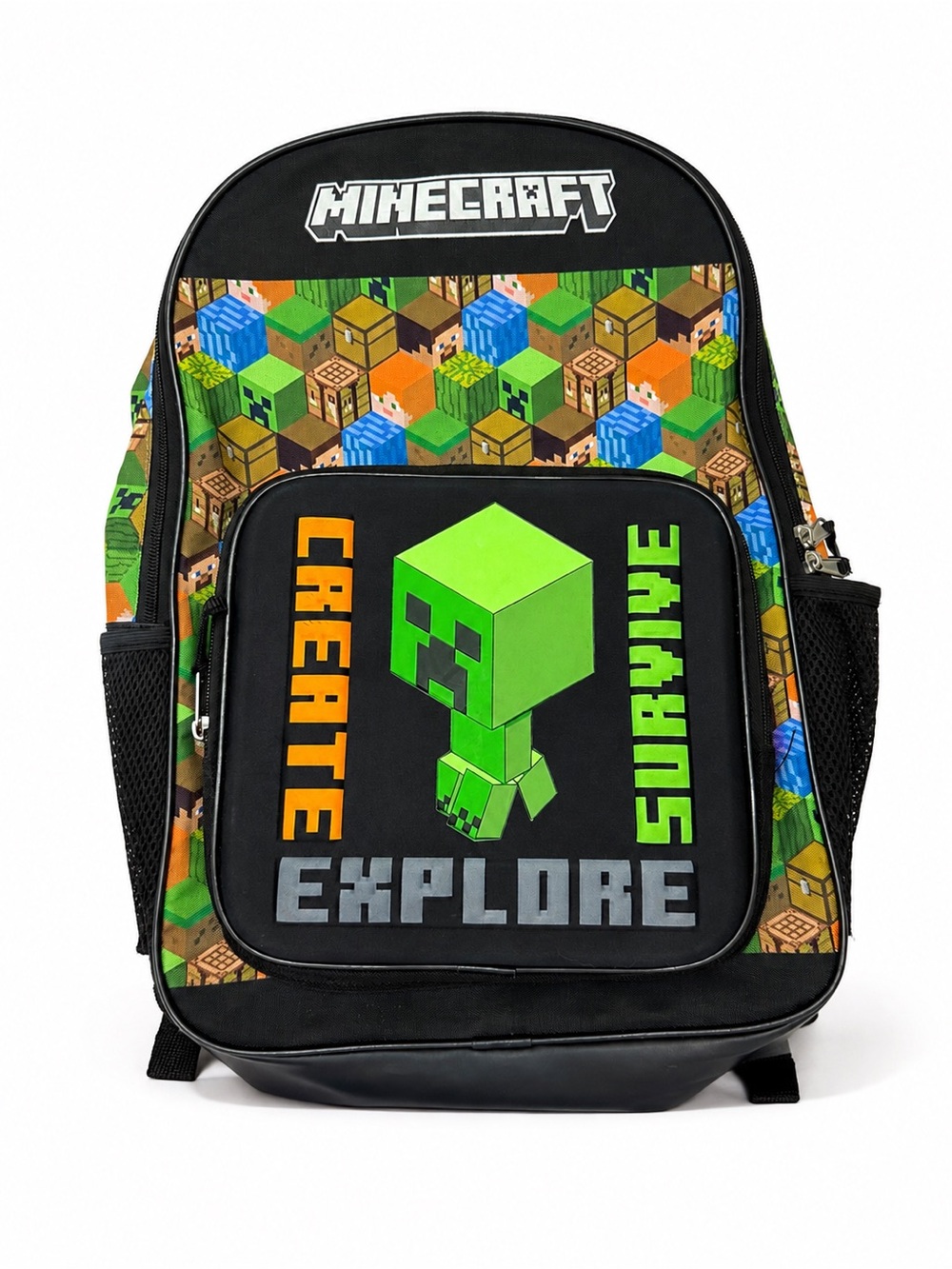 Kids Backpack - Minecraft Green Creeper Create Explore